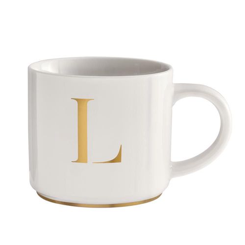 Taza luckyly 500ml térmica iniciales letras a - z marla blanca