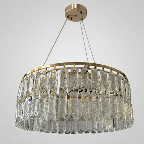 Candelabro De Techo Cristal Dorado Cityluz 3temperaturas Luz