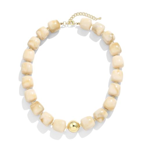 Collar BREPINE 46 cm de cuentas de resina blanco roto 78 g