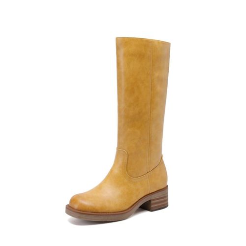 BOTAS DREAM PAIRS De Mujer Hasta La Rodilla Amarillas con Tacón de 45 cm