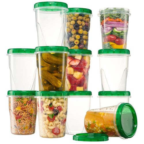 Envases de Almacenamiento de Alimentos PLASTICPRO 950 ml Verde Pack de 12
