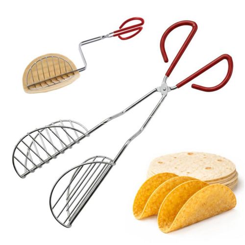 Pinzas de Acero HIC Kitchen 34 cm con Mango Refrigerante para Tacos