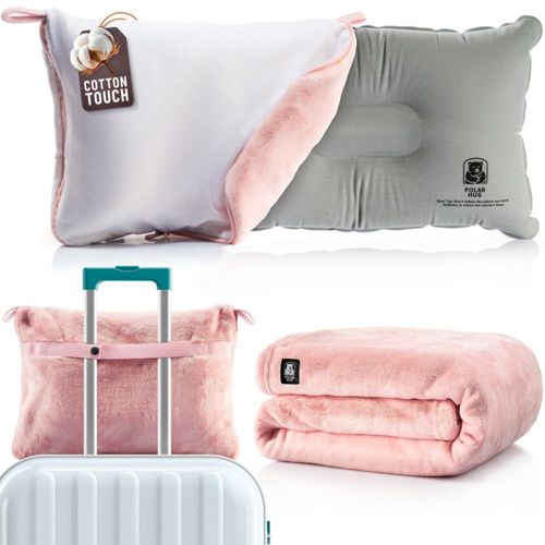 Set de manta de viaje MasterManner 109 × 163 cm y almohada