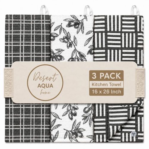 Paño de cocina Desert Aqua 3 uds 41x66 cm Microfibra Waffle