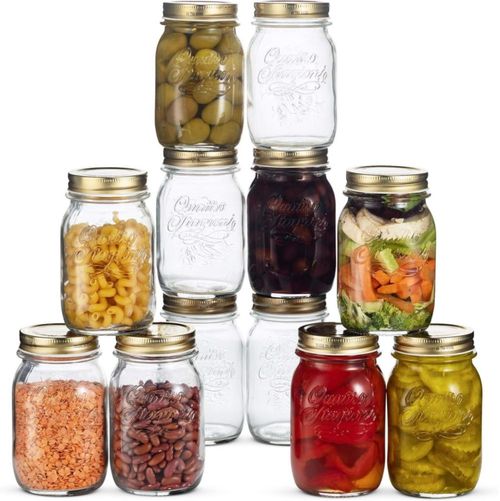 Tarros Mason Bormioli Rocco 500 ml ClearGold - Pack de 12