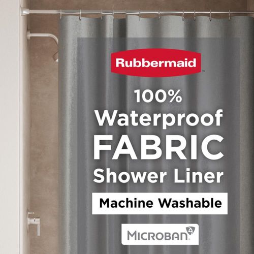 Forro de Cortina de Ducha Rubbermaid 183x183 cm Gris Impermeable