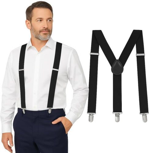 Tirantes Man of Men ajustables de 25 cm diseño en Y negro