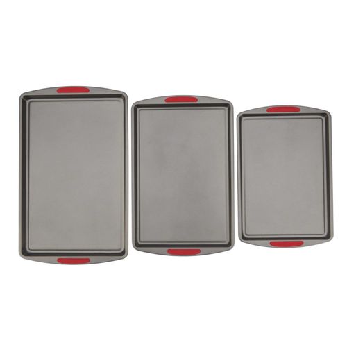 Bandeja para horno GoodCook 3 unidades acero antiadherente gris