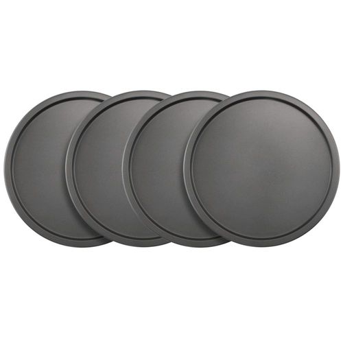 Bandejas para pizza GoodCook 25 cm antiadherentes paquete de 4 gris