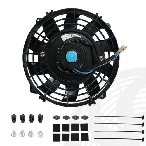 Ventilador BLACKHORSE-RACING 18 cm 12 V 80 W Kit Delgado