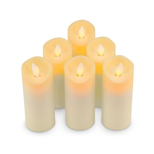 Paquete de 6 Velas LED Largas de Flama Realista Pilas AA Incluidas