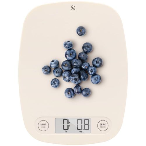 Báscula de alimentos Greater Goods 5 kg 1 g de precisión color blanco abedul