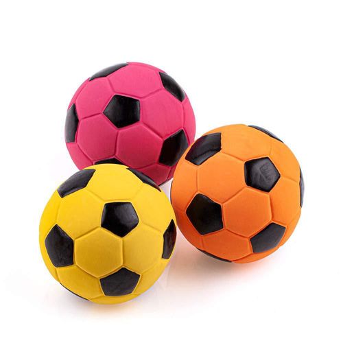 Juguete para perro CHIWAVA pelota de fútbol de látex 7 cm (pack de 3)