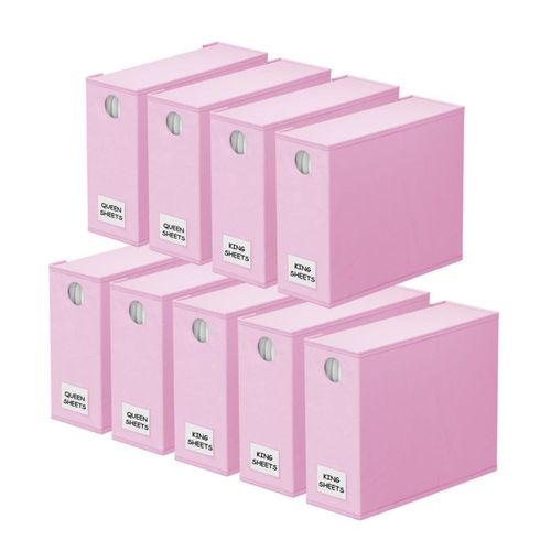 Organizador de sábanas SpaceAid 9 unidades plegable rosa