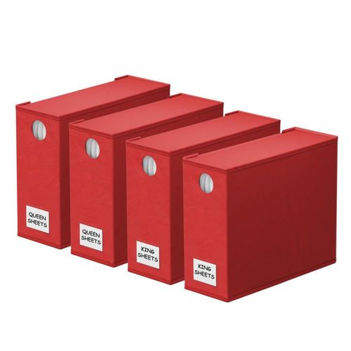 Organizador de sábanas SpaceAid 13x38x32 cm rojo paquete de 4