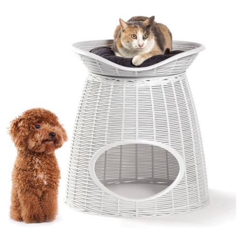Casa Mascota Gato Cuccia Pasha 52x50x46/55cm Blanco Sunny