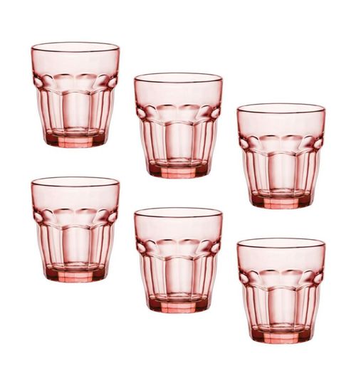 Vasos tipo rock Bormioli Rocco color melocotón pack de 6 260 ml