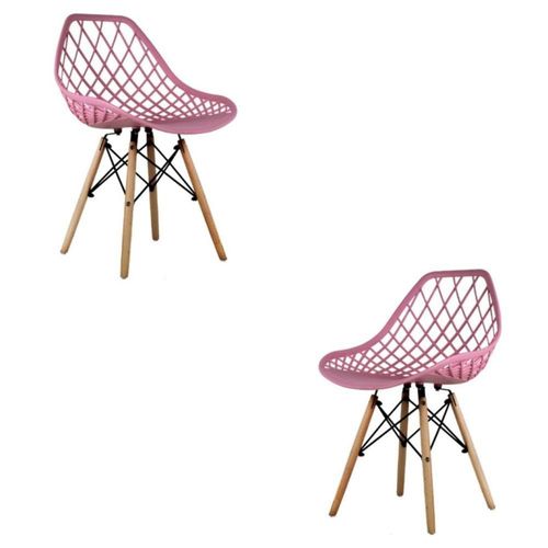 Set de 2 Sillas de Comedor Vento Rosas Diseño Nórdico