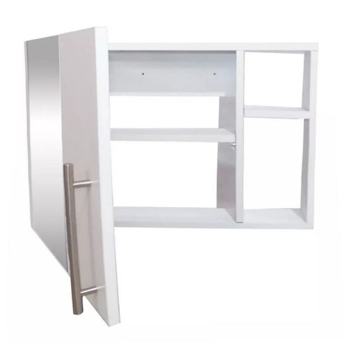 Botiquin mueble organizador con espejo flotante pared Blanco