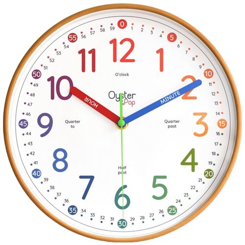 Reloj de pared Oyster&Pop 25 cm arcoíris silencioso analógico