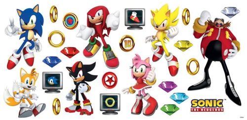 Vinilos decorativos de pared RoomMates Sonic el Erizo autoadhesivos