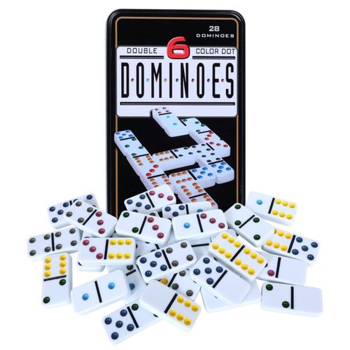 Set de Dominó Offelec 28 fichas Doble 6 con caja metálica