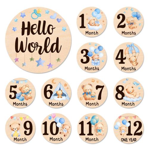 Tarjetas de Hitos MCIAONE 13 piezas Tema Oso Bebé