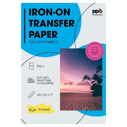 Vinilo de Transferencia Térmica PPD 10 Hojas 21 × 297 cm (para telas claras)
