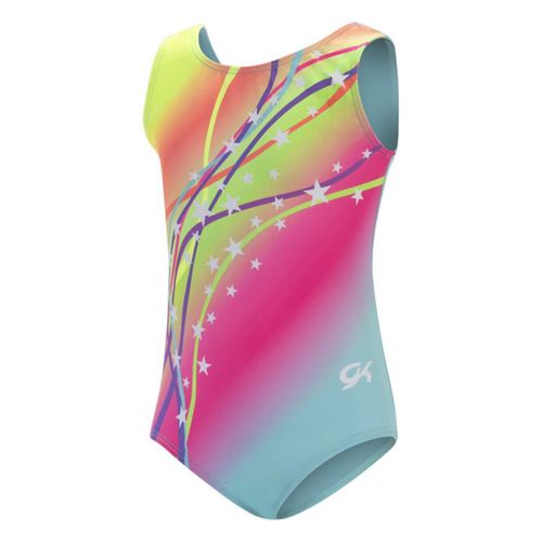 Leotardo GK Infantil Talla Pequeña Estampado Arcoíris con Explosión de Estrellas