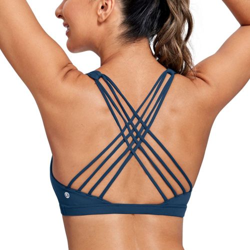 Sujetador deportivo CRZ YOGA Naked Feeling con espalda cruzada azul marino talla S