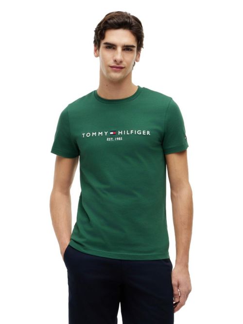 Camiseta Tommy Hilfiger Hombre Talla M Verde Calle con Logo