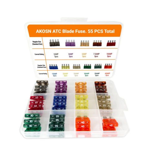 Kit de 55 fusibles automotriz AKOSN 2A‑40A
