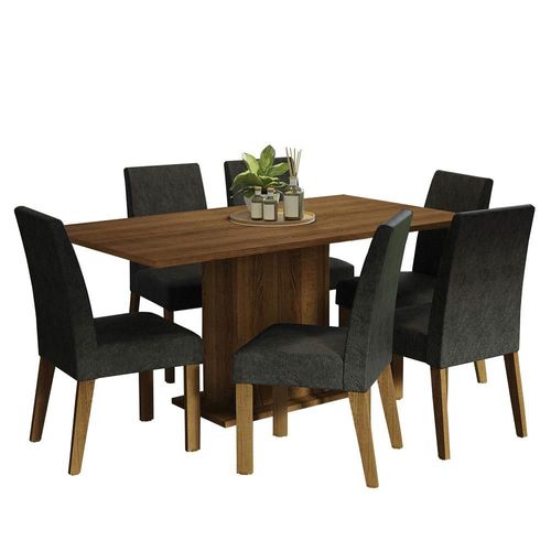Juego de Comedor Mesa + 6 Sillas Renata Marrón/Oxford adesa