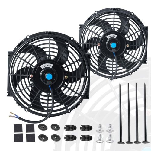 Ventilador de radiador EVERESTWAY 25 cm 12 V 80 W (2 unidades)