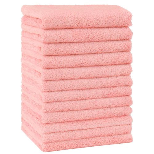 Toalla para bebé HOMEXCEL 18x23 cm Rosa coral 12 unidades Microfibra