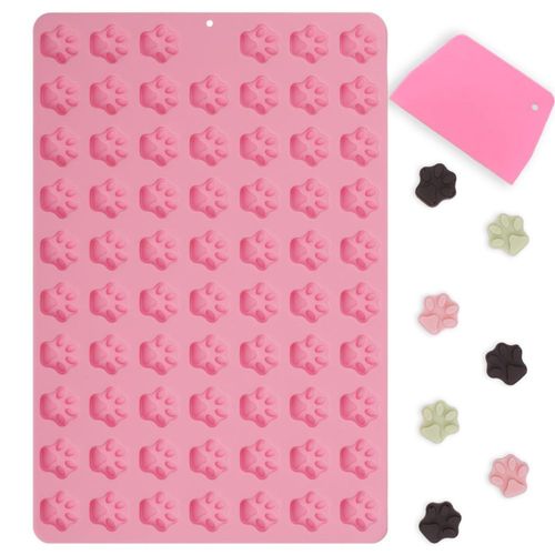 Molde de silicona Amyandone de 69 cavidades con huella de pata – Rosa