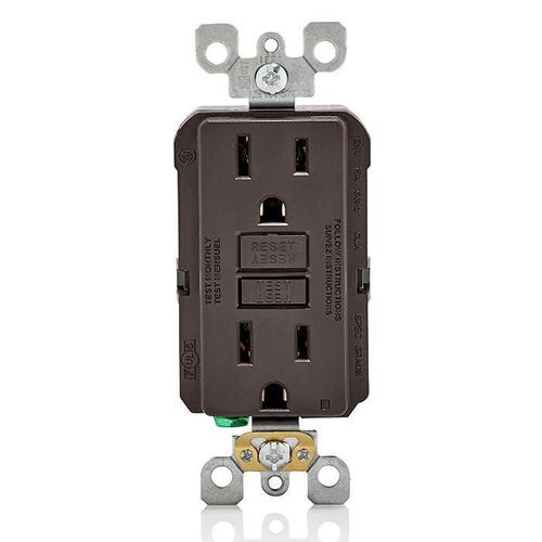 Toma Leviton GFWT1 15 A Resistente a la Intemperie Marrón