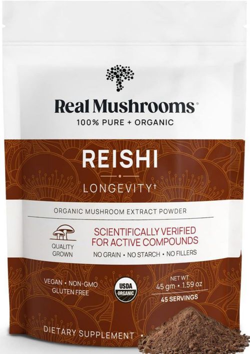 Real Mushrooms Reishi 415 Longevity 45 Servings Sabor Sin Sabor