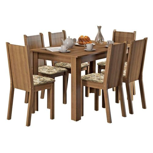 Juego de Comedor Maris Mesa + 6 Sillas Rustic/Beige Madesa
