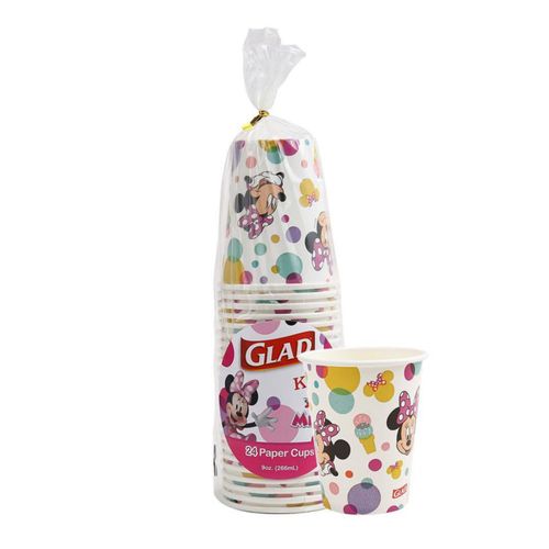 Glad for Kids Disney Minnie Mouse Vasos de Papel Minnie Dots 9 oz 24 unidades