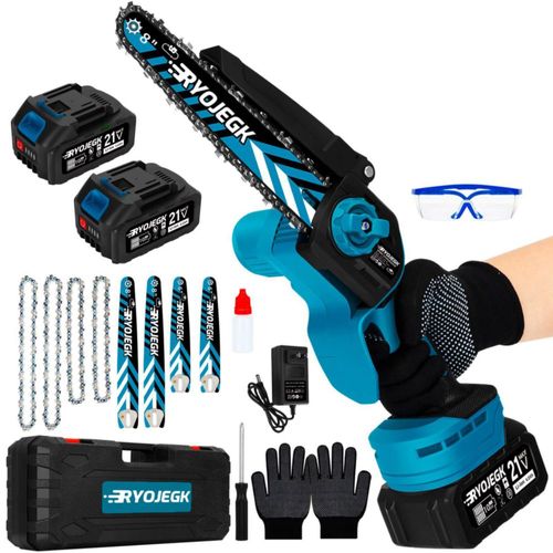Motosierra RYOJEGK sin escobillas 8" y 6" inalámbrica 2×40 Ah