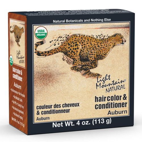 Color y Acondicionador para Cabello con Henna Light Mountain - Tinte Castaño Rojo para Hombres/Mujeres Polvo Orgánico de Hoja de Henna y Botánicos Sin