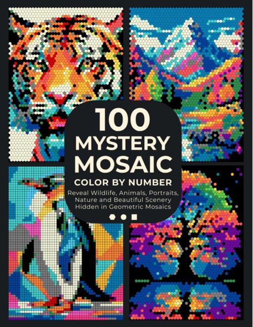 Libro para Colorear Majosta 100 Mosaicos Misteriosos de Pixel Art