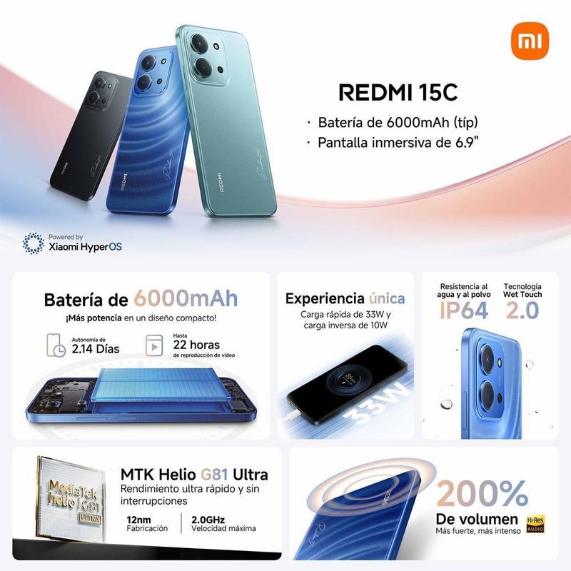 Xiaomi Redmi 15C 128GB AT&T Azul