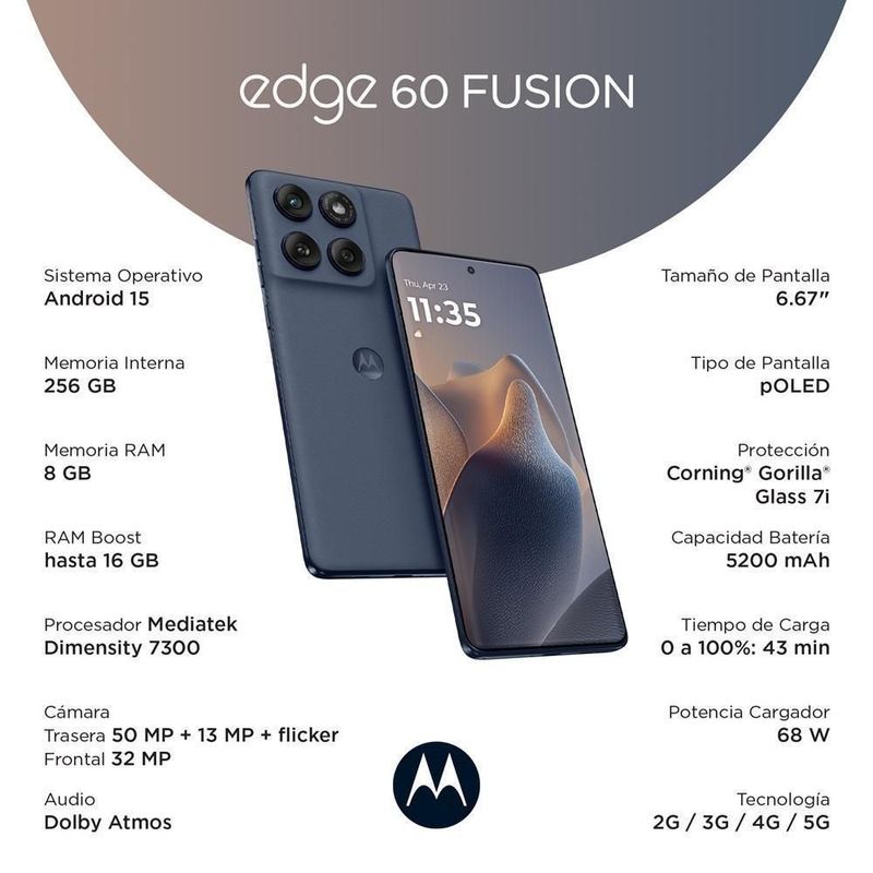Motorola Moto Edge 60 Fusion 256GB AT&T Azul