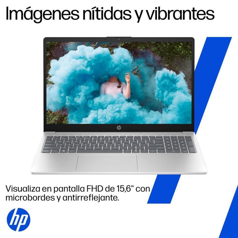 Laptop HP 15-fc0265la AMD Ryzen5 8GB RAM 512GB SSD Plata