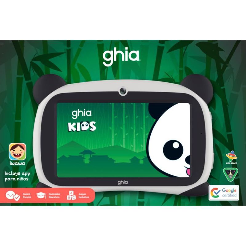 Tablet Ghia Panda 64GB 7" Blanco con Verde