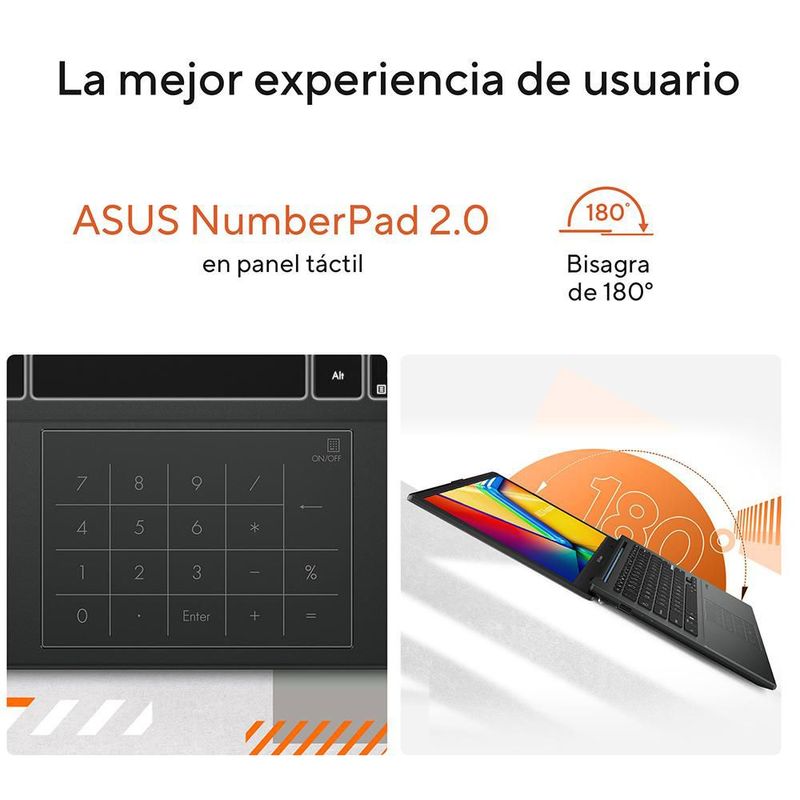 Laptop Asus Vivobook Go 14 AMD Ryzen3 8GB RAM 512GB SSD Negra