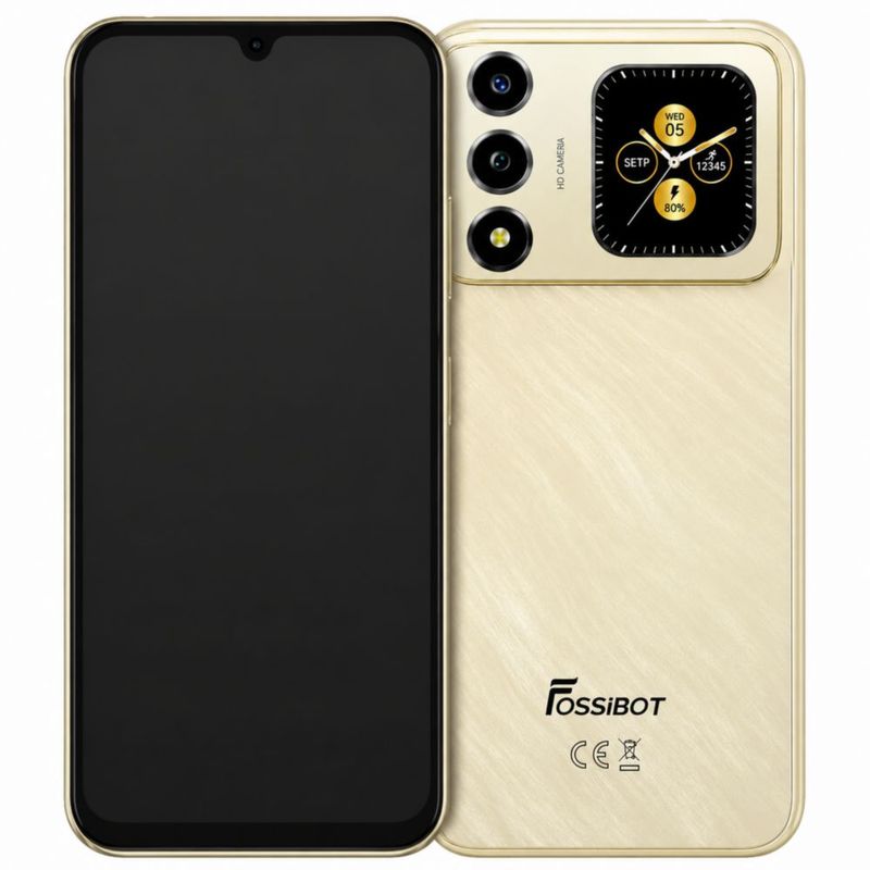 Smartphone FOSSiBOT S7 128GB 8GB RAM Pantalla Trasera Inteligente Dorado