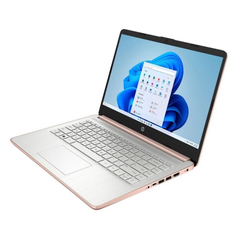 Laptop HP 14-dq6015dx Intel N150 4GB RAM 128GB SSD Rosa Windows 11 + Office incluido + Mouse